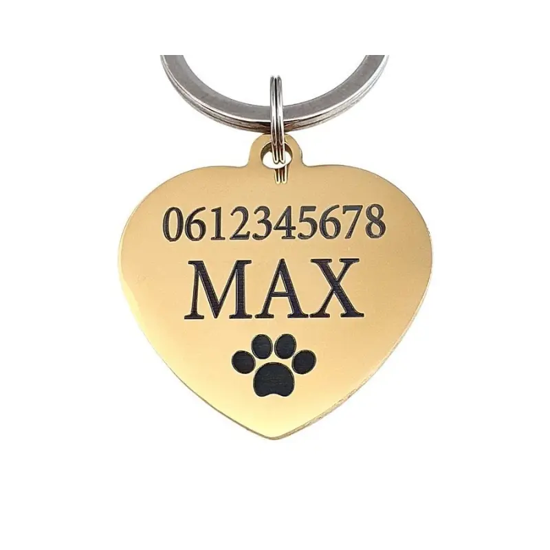 Penning hartje voor katten en honden Luxe Katten en honden penning graveren met de naam adres en telefoonnummer gous